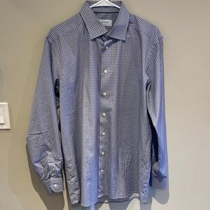Eton Men's Blue Patterned Dress Shirt